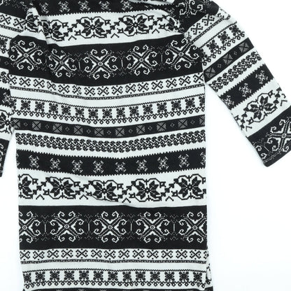 Peacocks Womens Multicoloured Geometric Polyester Pencil Dress Size 12 Roll Neck