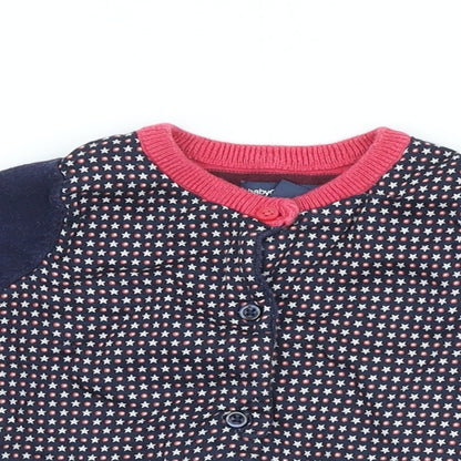 BabyGap Girls Multicoloured Geometric Cotton Cardigan Jumper Size 0-3 Months