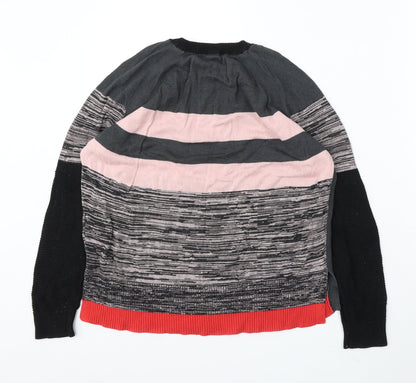 NEXT Womens Multicoloured Round Neck Striped Viscose Pullover Jumper Size 12