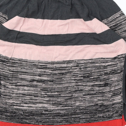 NEXT Womens Multicoloured Round Neck Striped Viscose Pullover Jumper Size 12