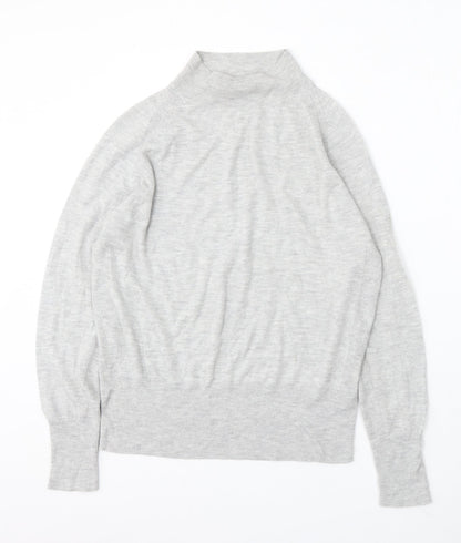 Autograph Womens Grey Mock Neck Polyamide Pullover Jumper Size 6
