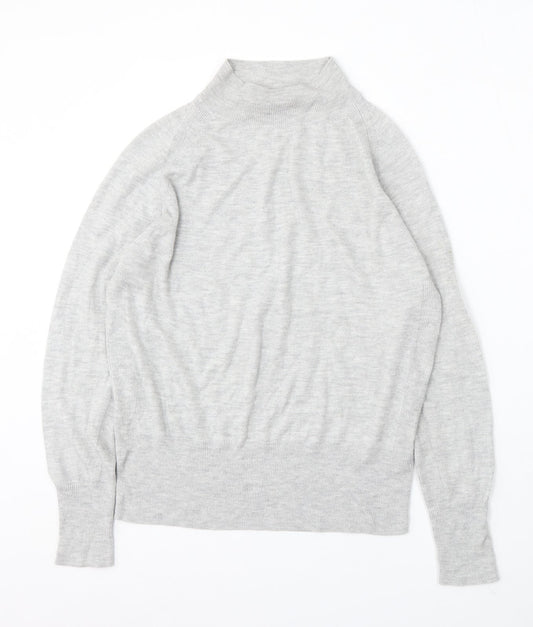 Autograph Womens Grey Mock Neck Polyamide Pullover Jumper Size 6