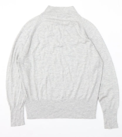 Autograph Womens Grey Mock Neck Polyamide Pullover Jumper Size 6