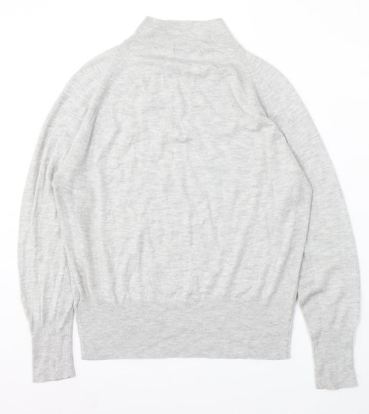 Autograph Womens Grey Mock Neck Polyamide Pullover Jumper Size 6