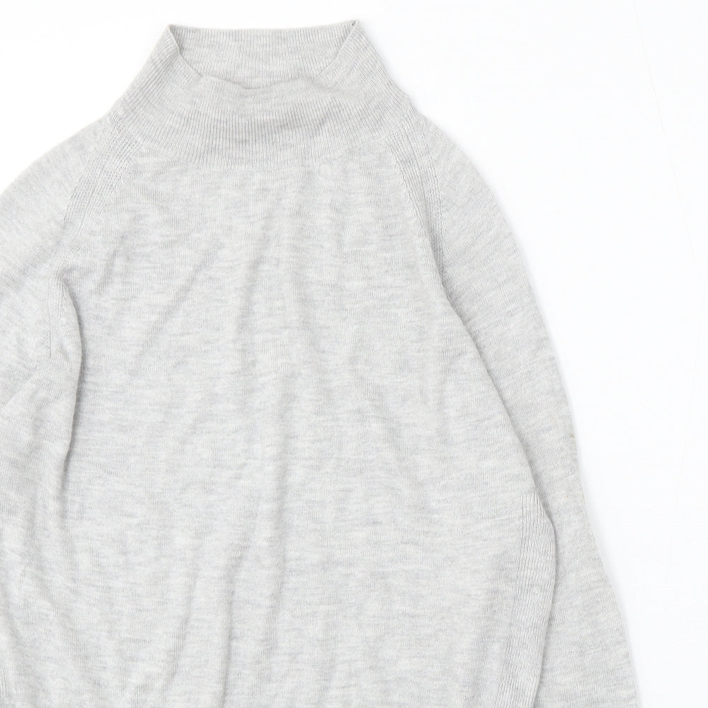 Autograph Womens Grey Mock Neck Polyamide Pullover Jumper Size 6