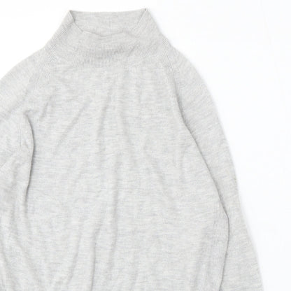 Autograph Womens Grey Mock Neck Polyamide Pullover Jumper Size 6