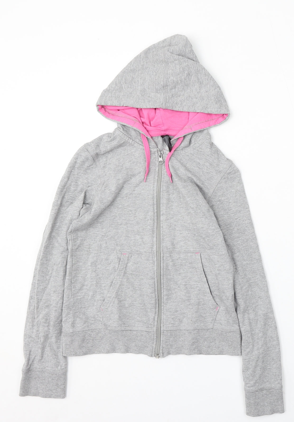 Sports essentials Womens Grey Cotton Full Zip Hoodie Size XS