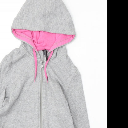 Sports essentials Womens Grey Cotton Full Zip Hoodie Size XS