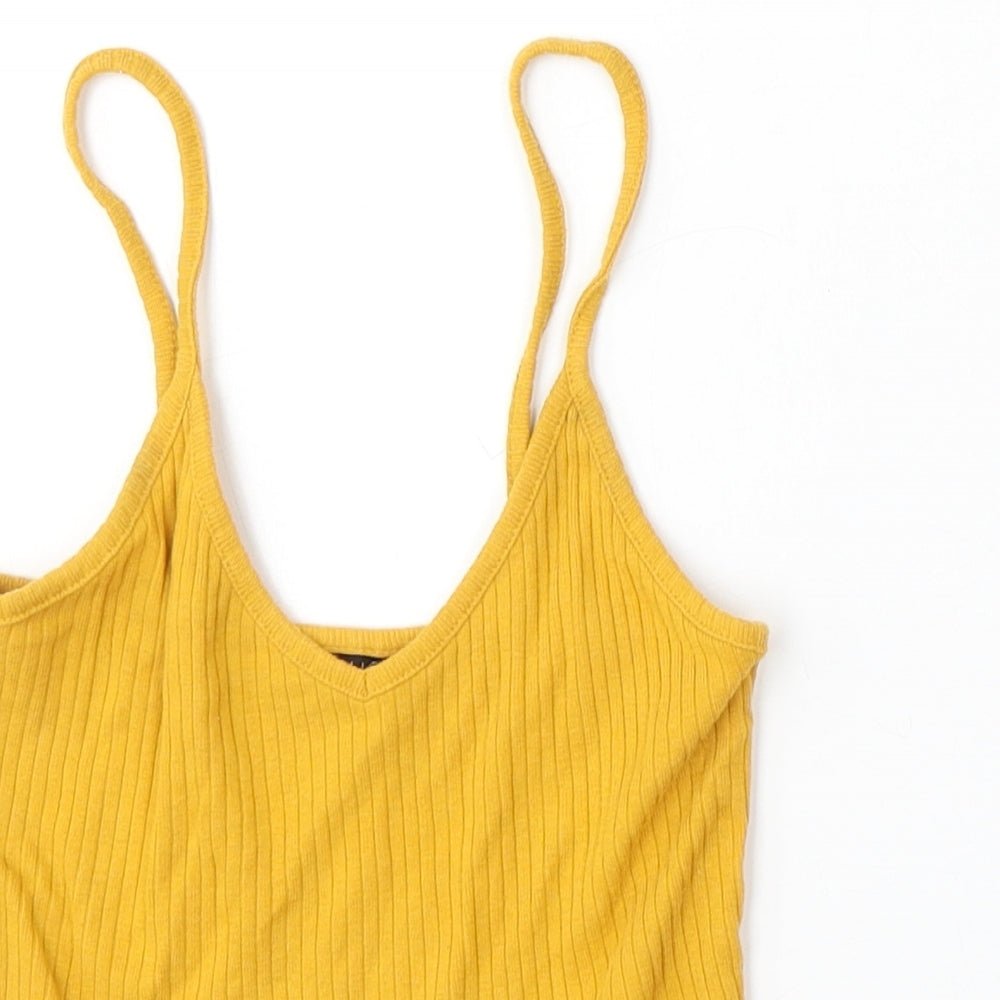 Womens UK Size 6 Topshop Yellow Vest Jumper