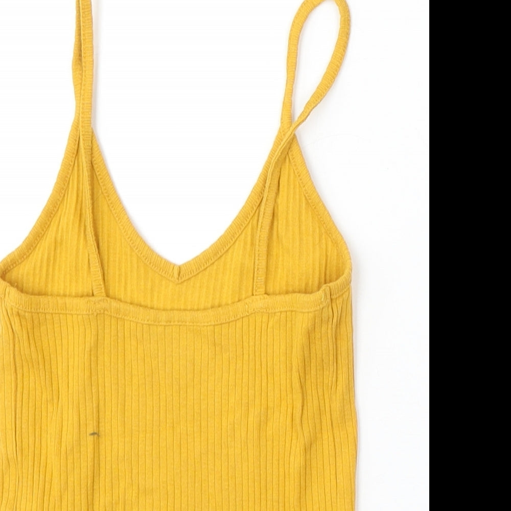 Womens UK Size 6 Topshop Yellow Vest Jumper