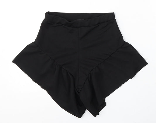 PRETTYLITTLETHING Womens Black Polyester Bermuda Shorts Size 6 L4 in Regular