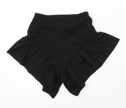 PRETTYLITTLETHING Womens Black Polyester Bermuda Shorts Size 6 L4 in Regular