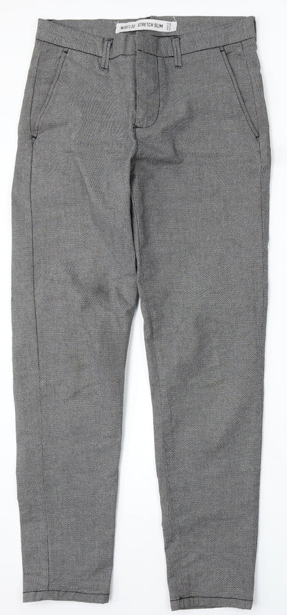 Denim & Co. Womens Grey Geometric Cotton Straight Jeans Size 30 L32 in Regular