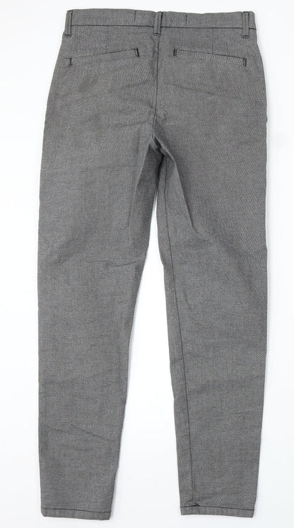 Denim & Co. Womens Grey Geometric Cotton Straight Jeans Size 30 L32 in Regular