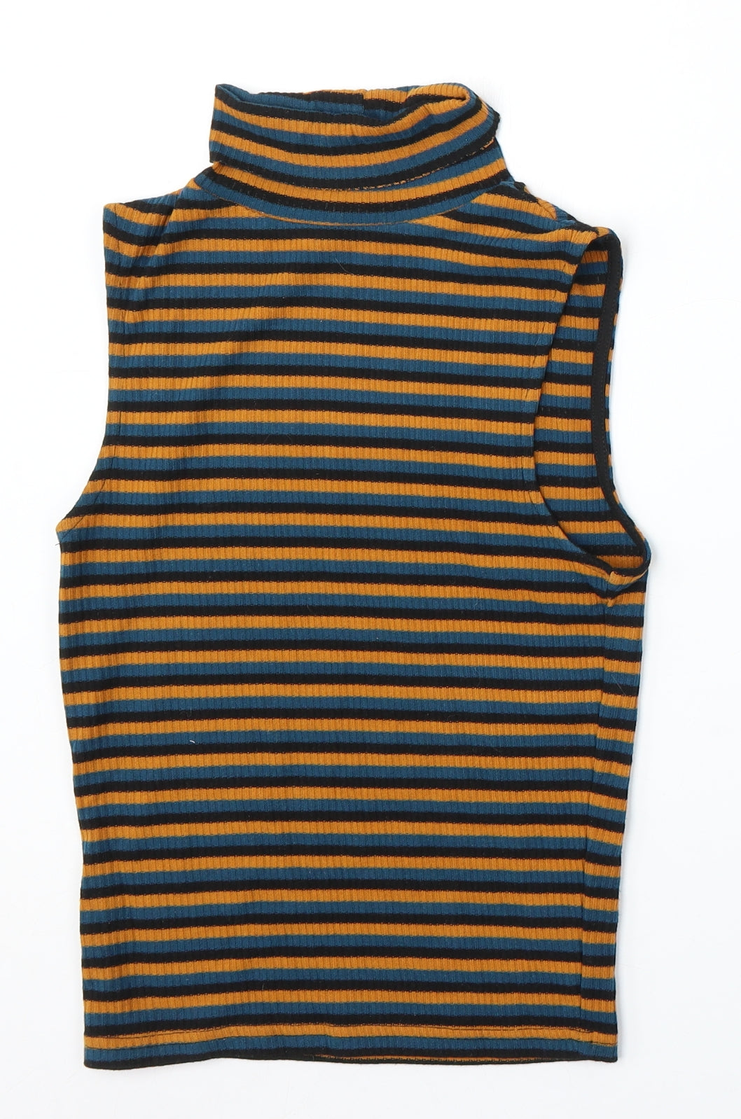 Primark Womens Multicoloured Round Neck Striped Polyester Vest Jumper Size XS