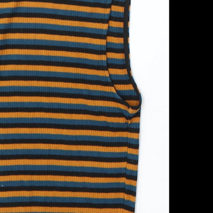 Primark Womens Multicoloured Round Neck Striped Polyester Vest Jumper Size XS