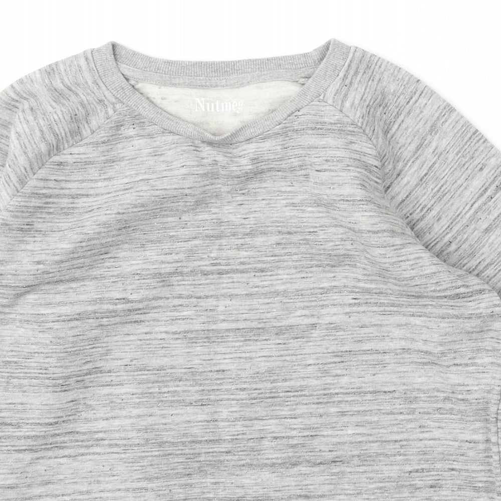 Nutmeg Girls Grey Cotton Pullover Hoodie Size 11-12 Years