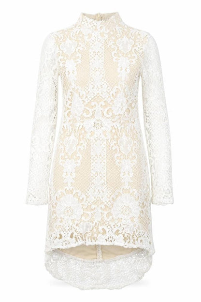 Missguided Womens White Polyester Bodycon Size 6 Round Neck Zip