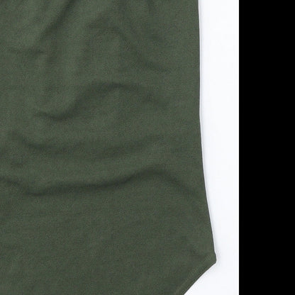 Boohoo Womens Green Polyester Bodysuit One-Piece Size 8 Snap