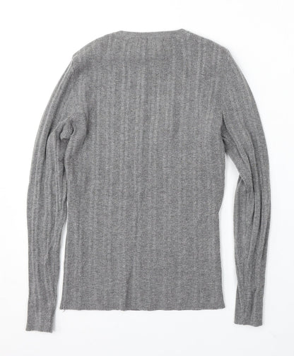 Primark Womens Grey Round Neck Polyester Pullover Jumper Size M