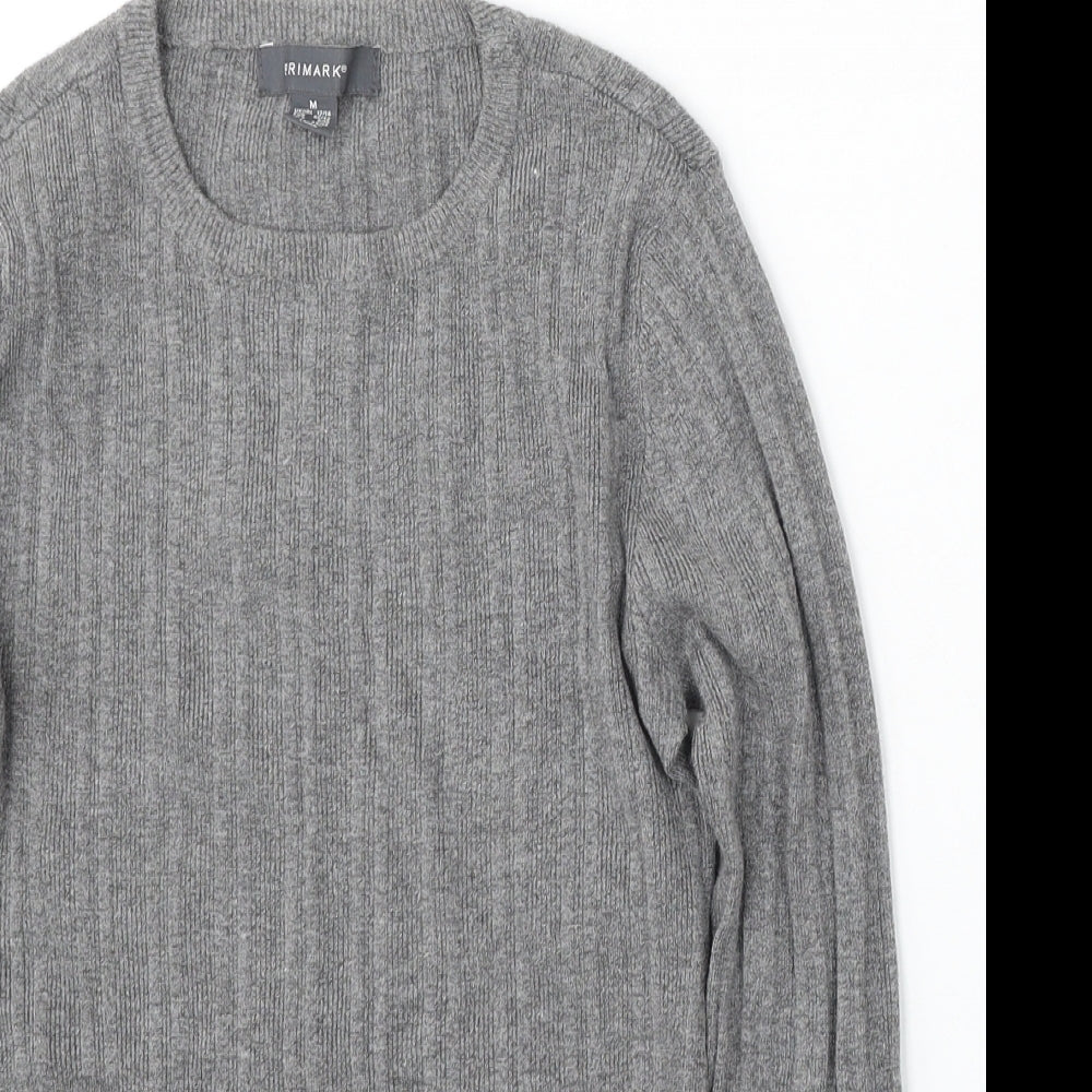 Primark Womens Grey Round Neck Polyester Pullover Jumper Size M