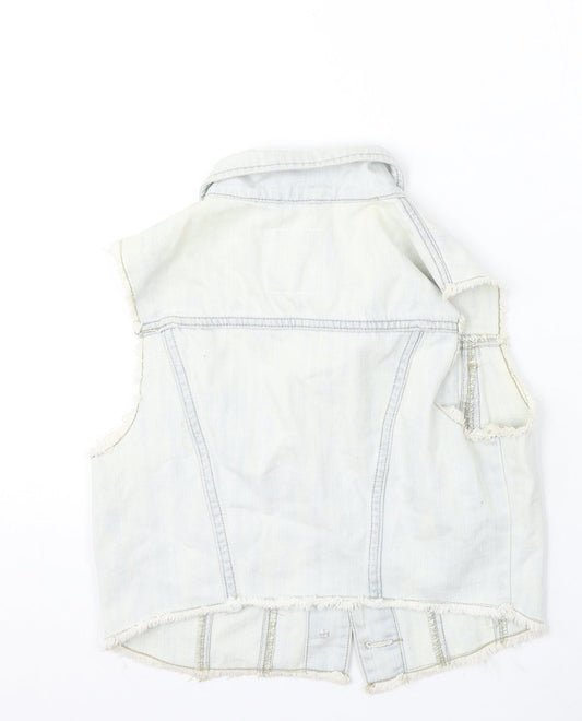 Denim & Co. Womens Blue Gilet Jacket Size 10