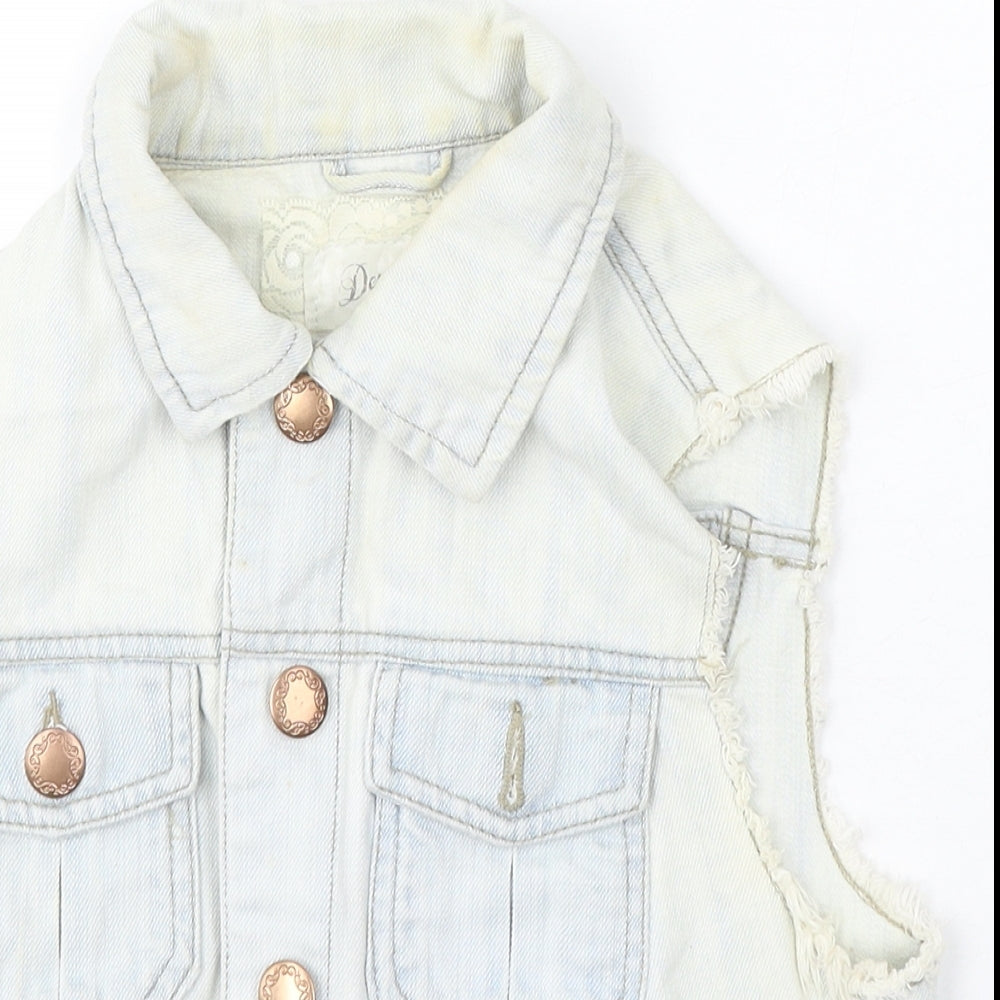 Womens UK Size 10 Denim & Co. Blue Gilet