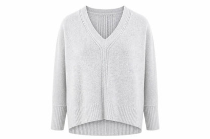 River Island Womens Grey V-Neck Acrylic Pullover Jumper Size 10