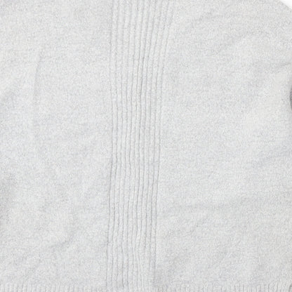 River Island Womens Grey V-Neck Acrylic Pullover Jumper Size 10