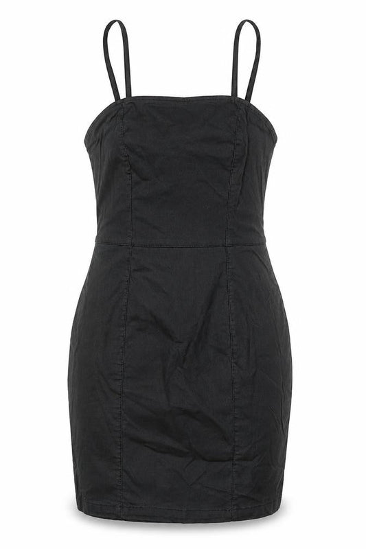 Denim & Co. Womens Black Viscose Bodycon Size 8 Square Neck