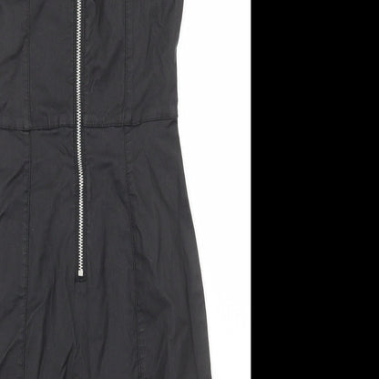 Denim & Co. Womens Black Viscose Bodycon Size 8 Square Neck