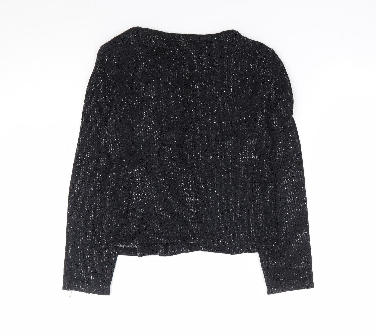 NEXT Girls Black Cotton Full Zip Sweatshirt Size 8 Years Zip