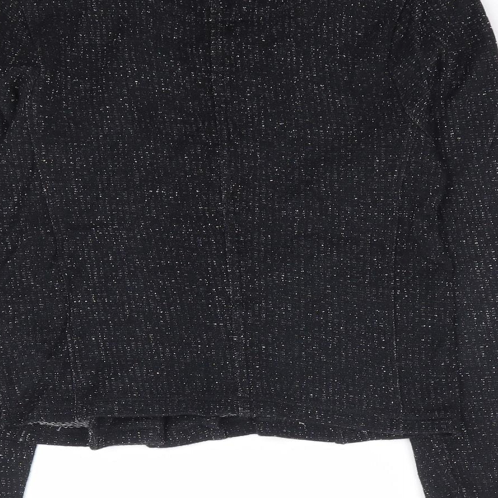 NEXT Girls Black Cotton Full Zip Sweatshirt Size 8 Years Zip