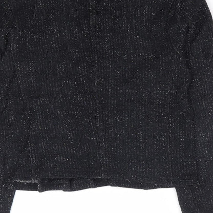 NEXT Girls Black Cotton Full Zip Sweatshirt Size 8 Years Zip