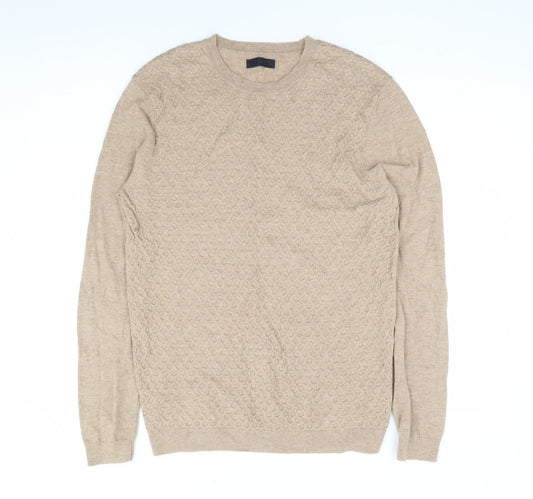 ASOS Mens Brown Round Neck Nylon Pullover Jumper Size M