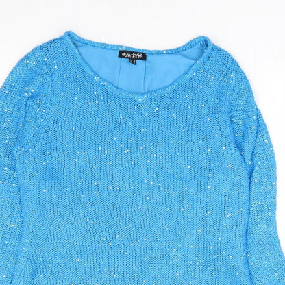 Womens UK Size XS Marble Black Pullover Jumper