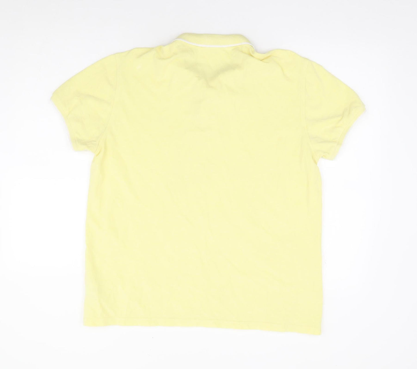 Primark Mens Yellow Cotton Polo Size L Collared Pullover