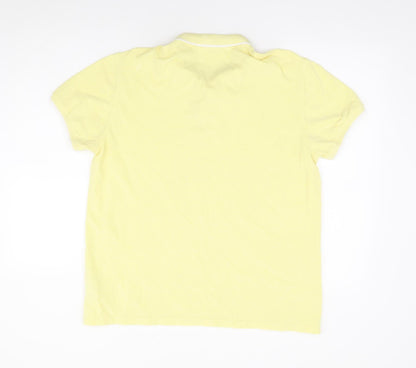 Primark Mens Yellow Cotton Polo Size L Collared Pullover