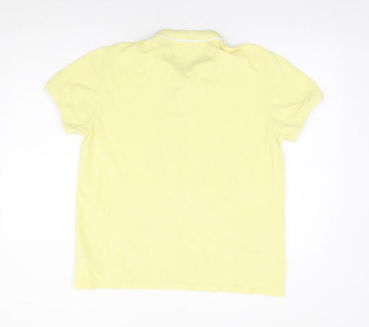 Primark Mens Yellow Cotton Polo Size L Collared Pullover