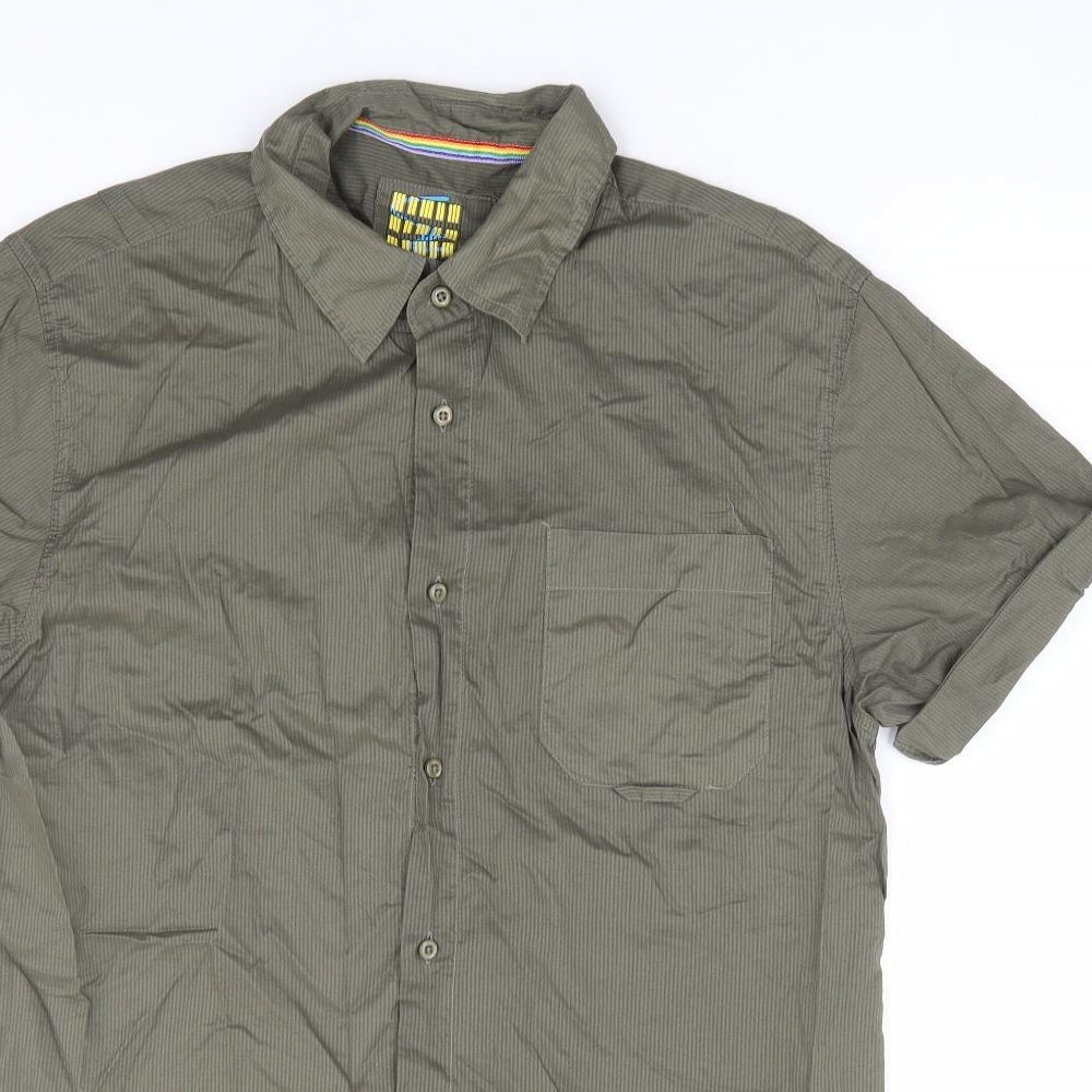Mens UK Size M Topman Green  Button-Up Short Sleeve Casual Shirt