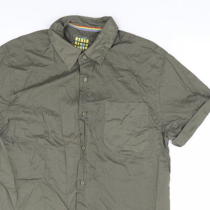 Mens UK Size M Topman Green  Button-Up Short Sleeve Casual Shirt