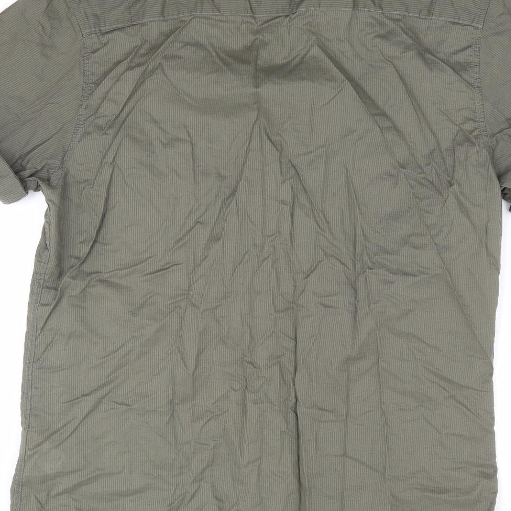 Mens UK Size M Topman Green  Button-Up Short Sleeve Casual Shirt