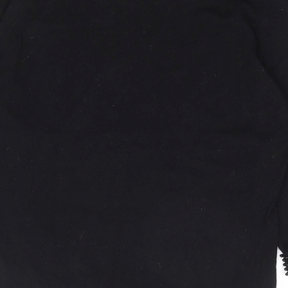 Great Plains London Womens Black Round Neck Cotton Pullover Jumper Size S