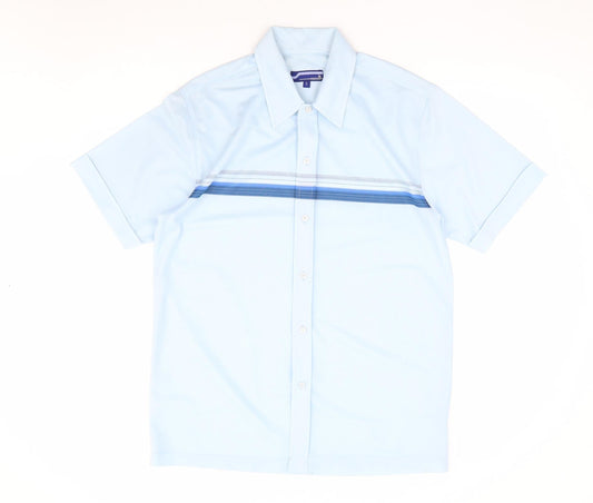 Mens UK Size S Innocentimens Collentions Blue  Button-Up Short Sleeve Casual Shi