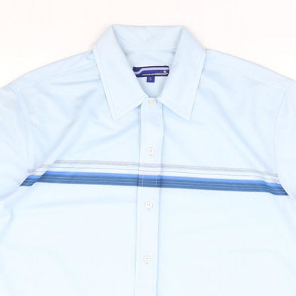 Mens UK Size S Innocentimens Collentions Blue  Button-Up Short Sleeve Casual Shi