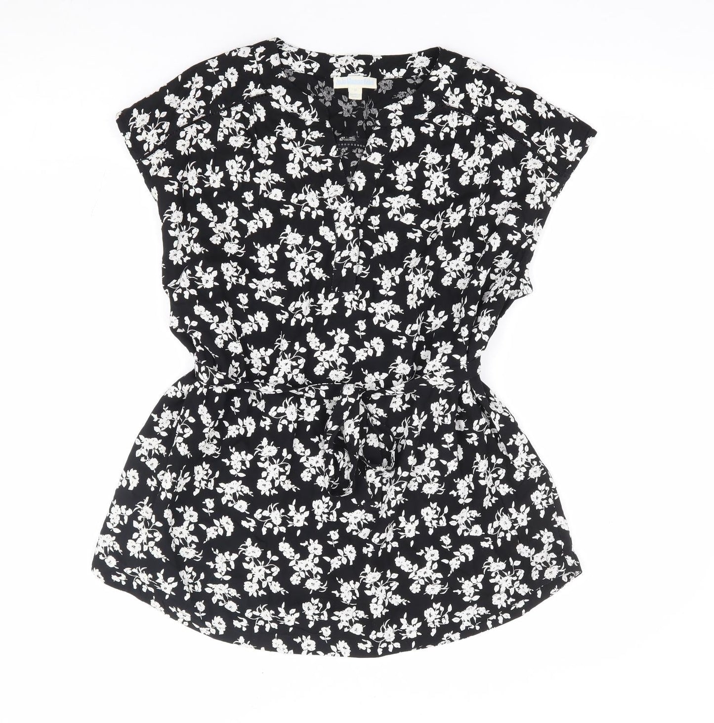 Womens UK Size M JoJo Maman Bébé Black Jersey Blouse