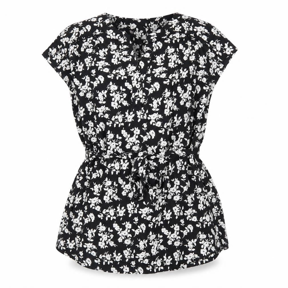 Womens UK Size M JoJo Maman Bébé Black Jersey Blouse