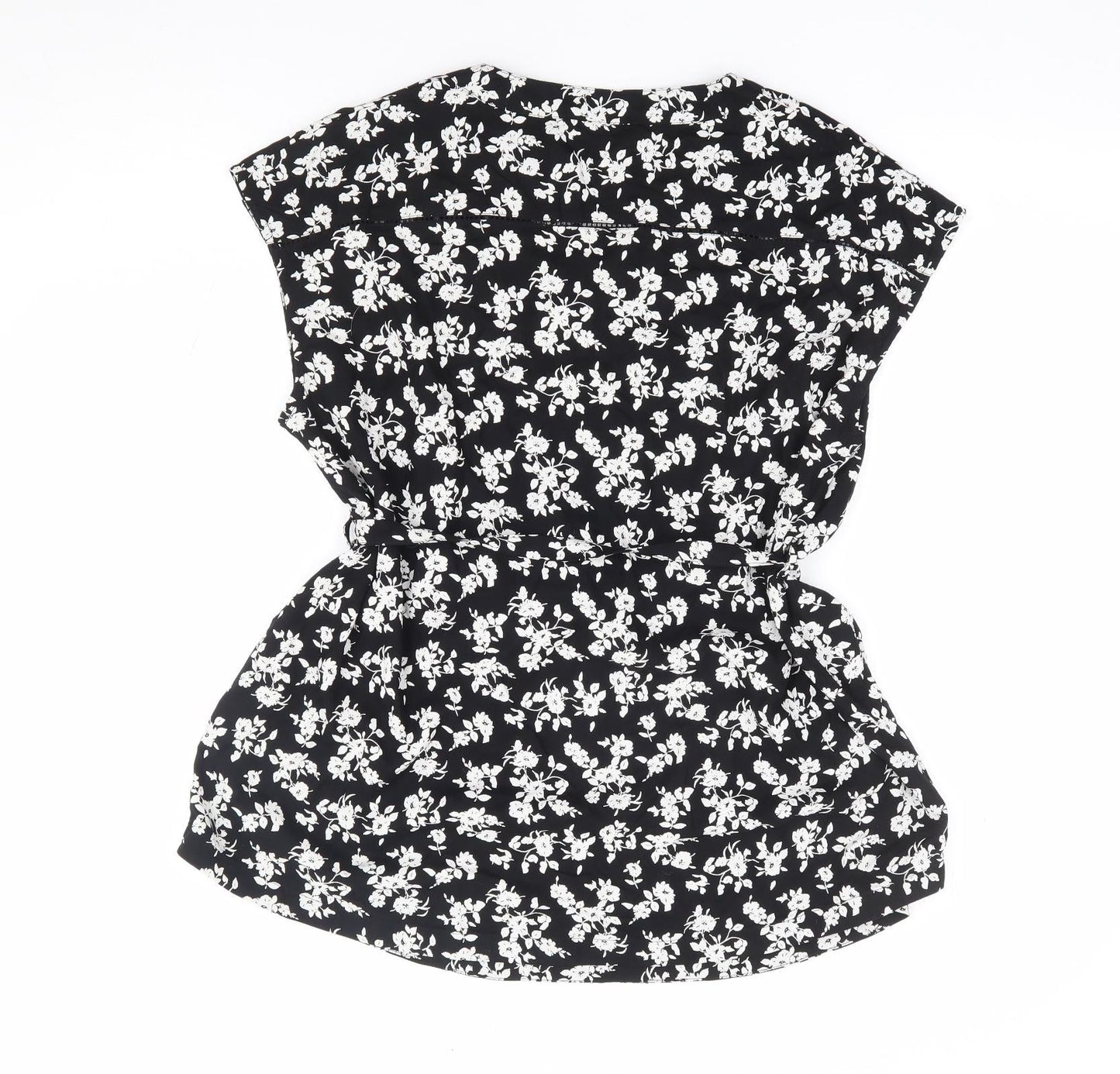 Womens UK Size M JoJo Maman Bébé Black Jersey Blouse