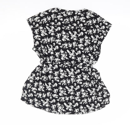 Womens UK Size M JoJo Maman Bébé Black Jersey Blouse