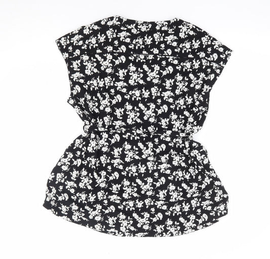 Womens UK Size M JoJo Maman Bébé Black Jersey Blouse